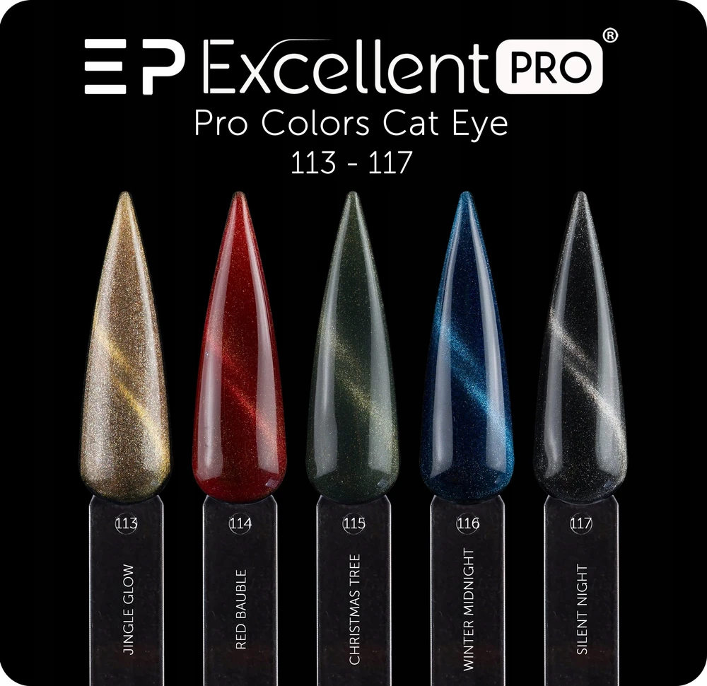 Cosmetics Zone „Excellent Pro Pro Colors“ hibridinis lakas „CatEye“ 115 Kalėdų eglutė 7g