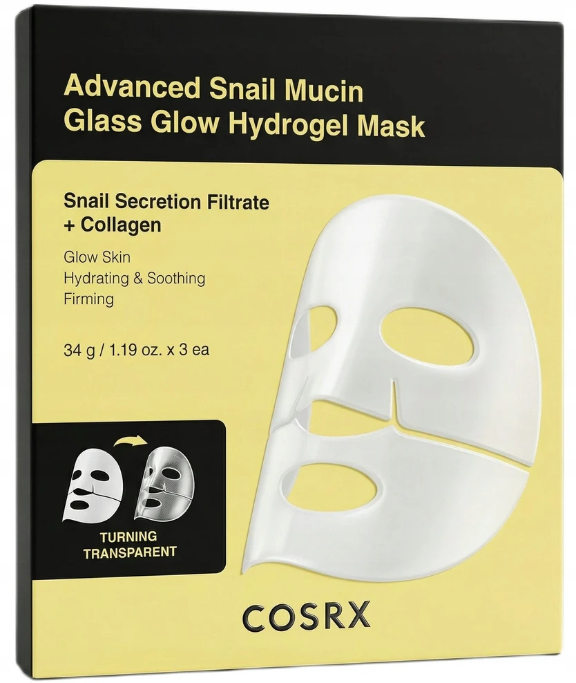 „Biodance Cosrx Advanced Snail Mucin Glass Glow“ hidrogelio kaukė, 34 g