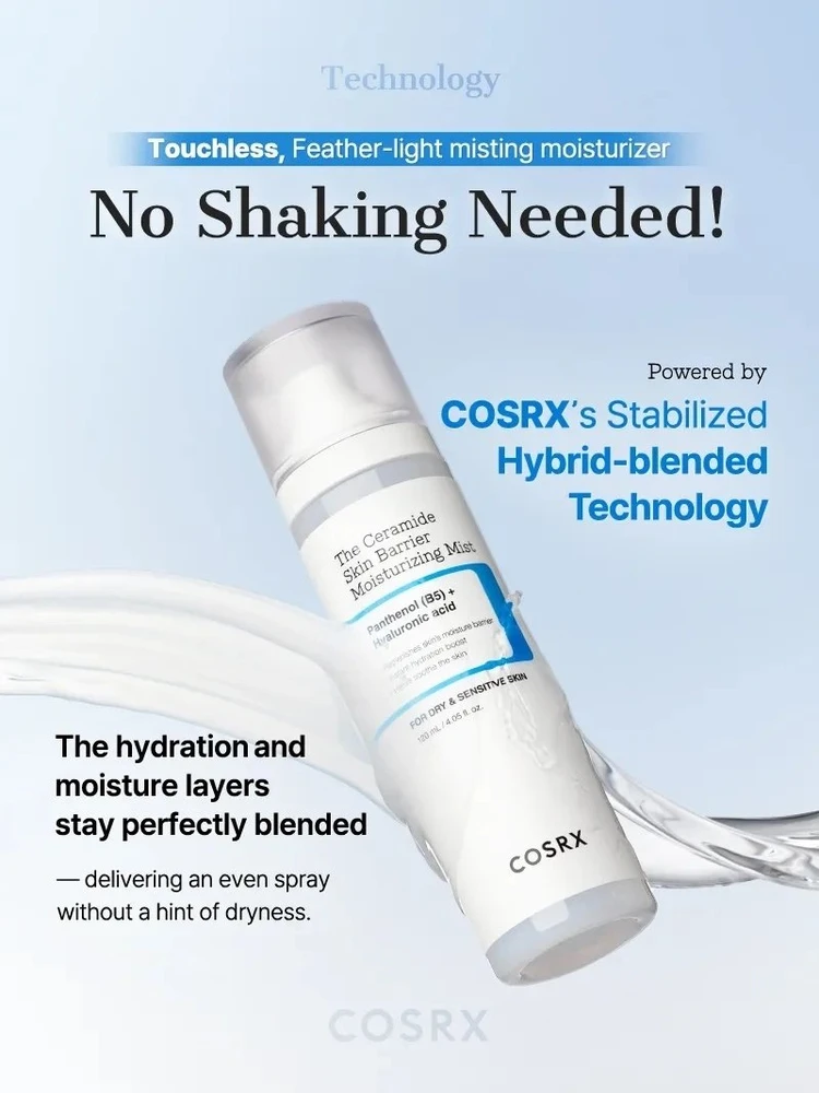 COSRX The Ceramide Skin Barrier Moisturizing Mist dulksna sausai ir jautriai veido odai, 120 ml