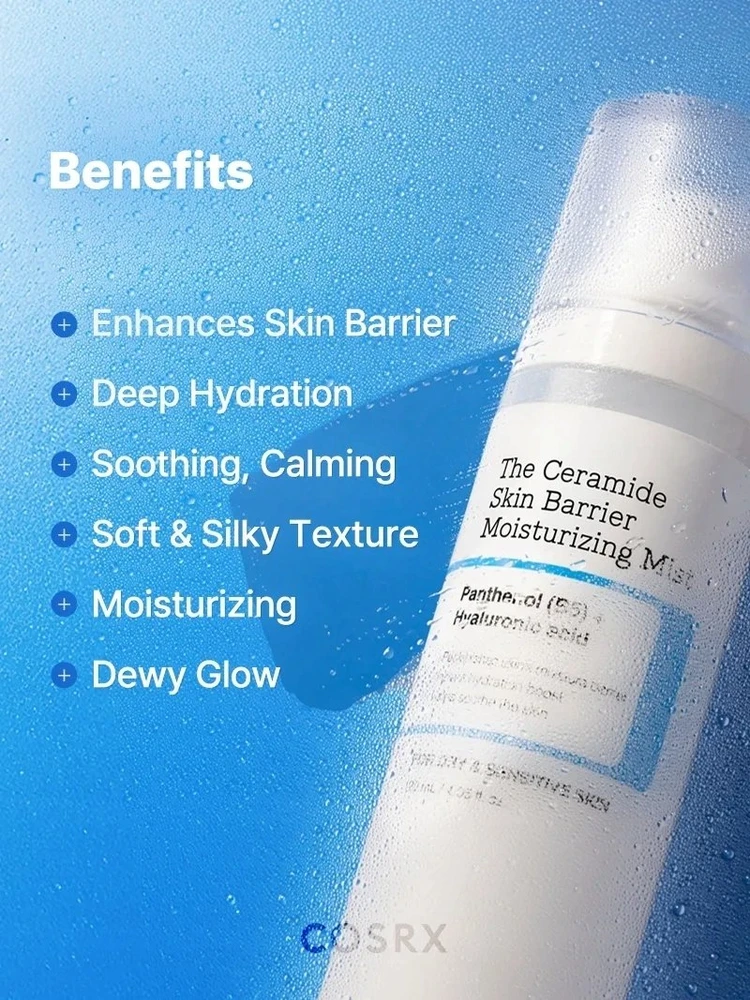 COSRX The Ceramide Skin Barrier Moisturizing Mist dulksna sausai ir jautriai veido odai, 120 ml
