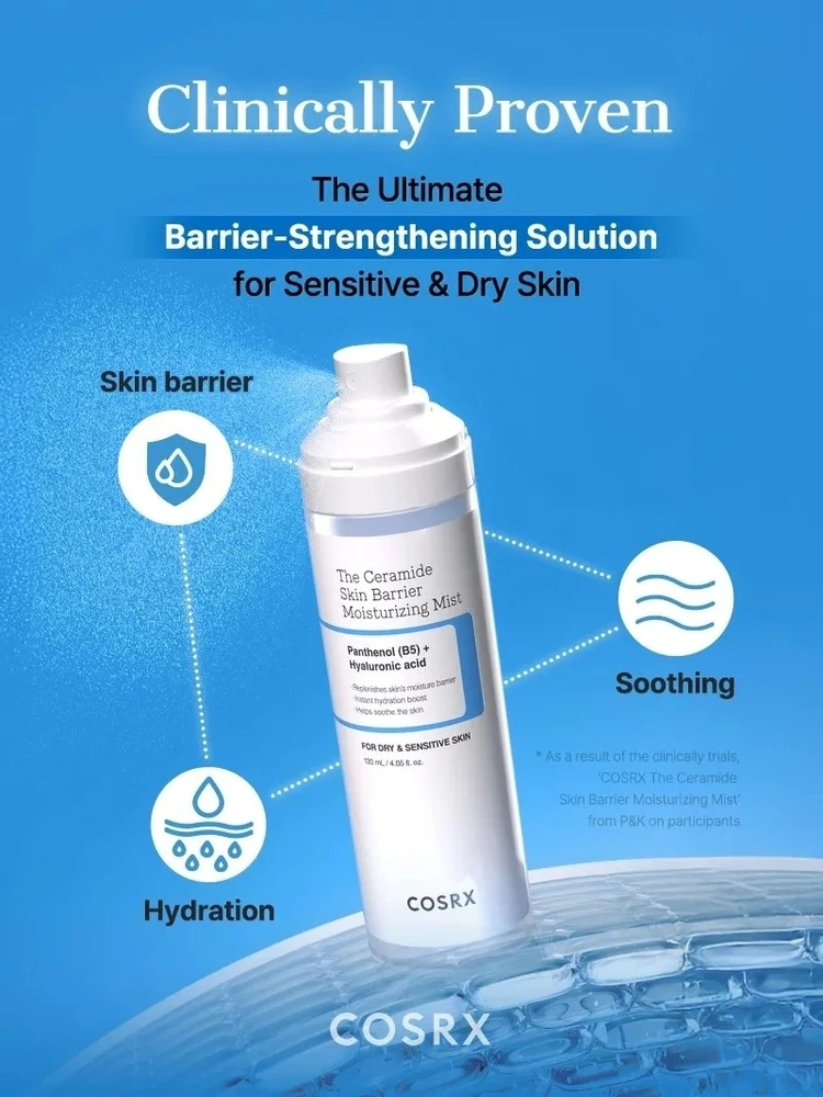 COSRX The Ceramide Skin Barrier Moisturizing Mist dulksna sausai ir jautriai veido odai, 120 ml