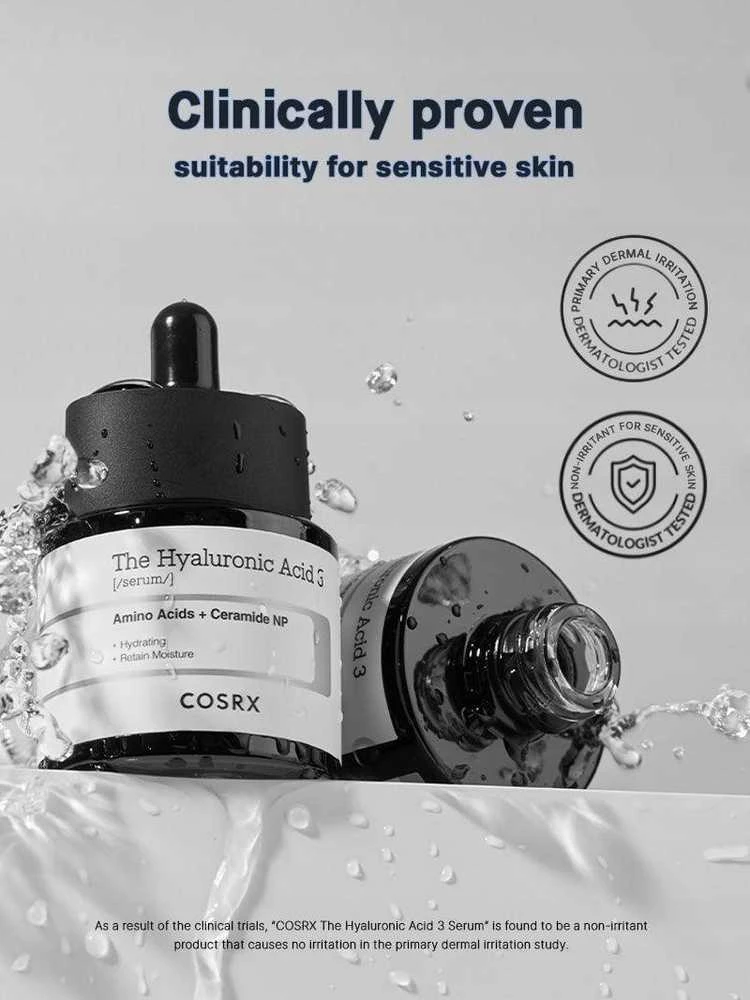 COSRX The Hyaluronic Acid 3 Serum Intensyviai drėkinantis serumas su 3% hialurono rūgštimi, 20 ml