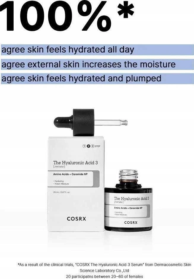 COSRX The Hyaluronic Acid 3 Serum Intensyviai drėkinantis serumas su 3% hialurono rūgštimi, 20 ml