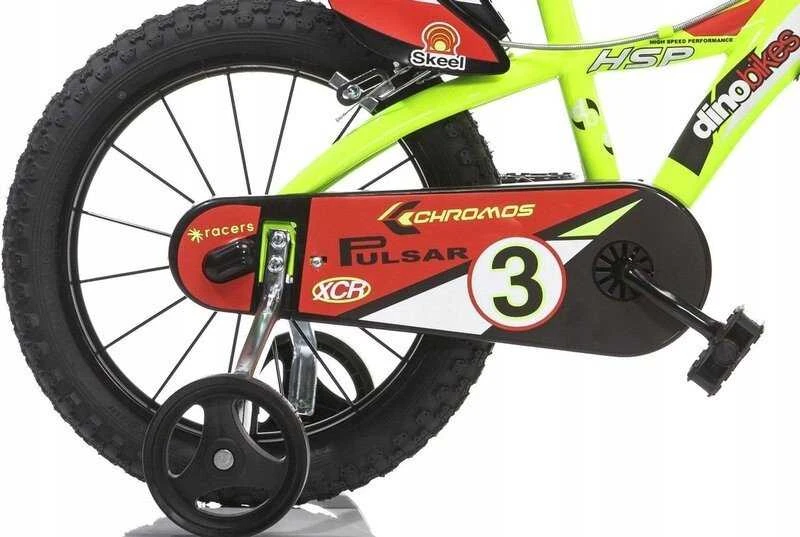 Cossack Dviratukas Rower Dziecięcy dla Dzieci Chłopca su Bocznymi Kółkami DINO 14''