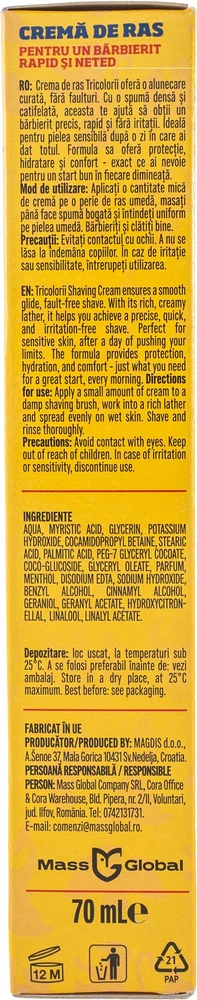 Tricolorii Silky Finish Shaving Kreminis, 70 ml