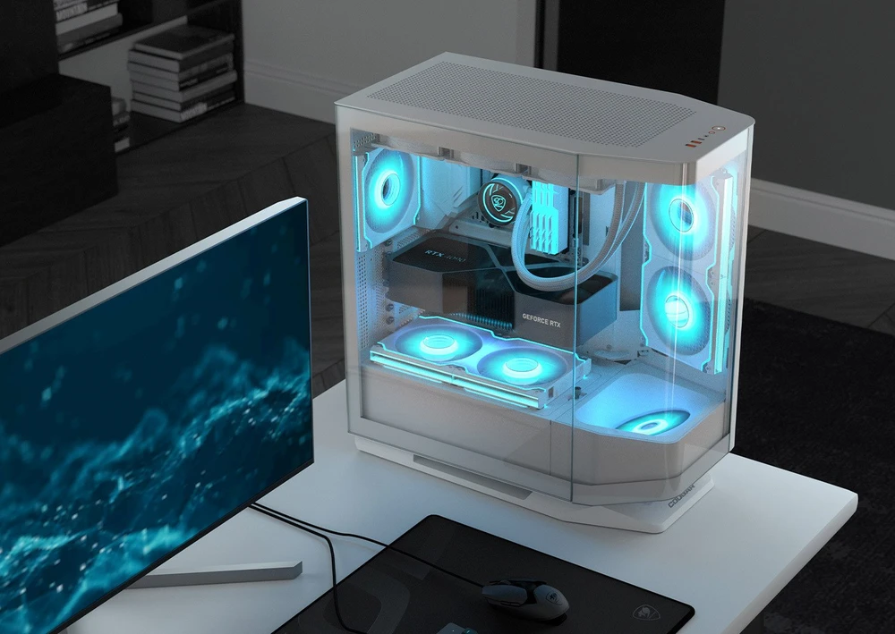 COUGAR CGR-58M6W-RGB „Midi Tower“ Balta