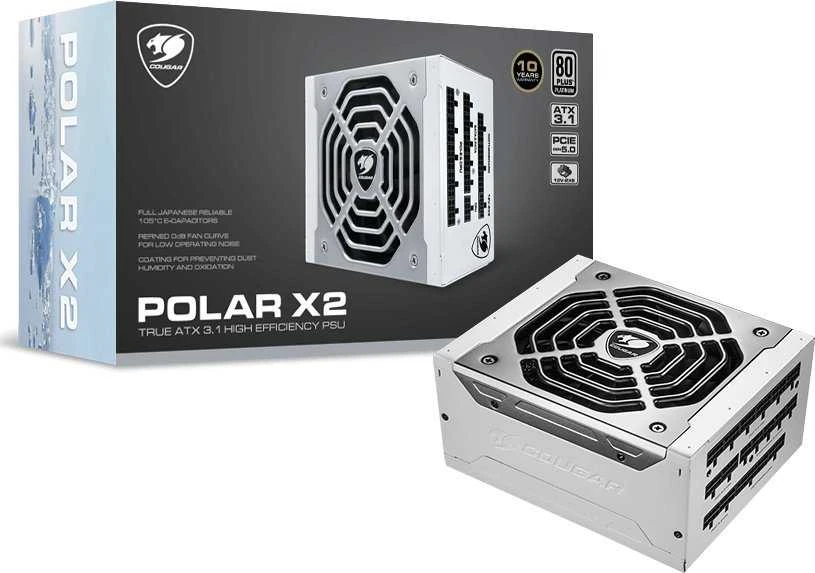 COUGAR CGR-POLAR-X2-1050 maitinimo blokas 1050 W 20+4 pin ATX ATX Sidabras