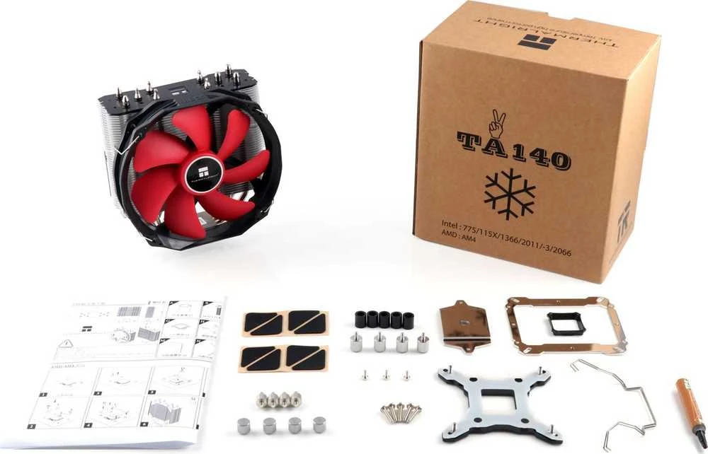 THR Thermalright TA140 Kompiuterio aušinimo sistema Procesorius Orinis aušintuvas 14 cm Pilka, Raudona