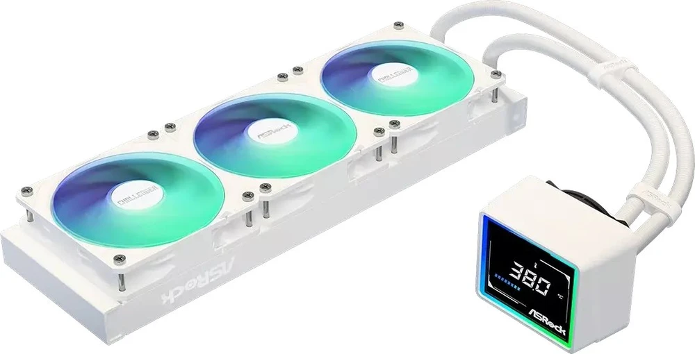 „Asrock Challenger Baltas 360 Digital Processor“ – universalus skysčio aušintuvas, 12 cm