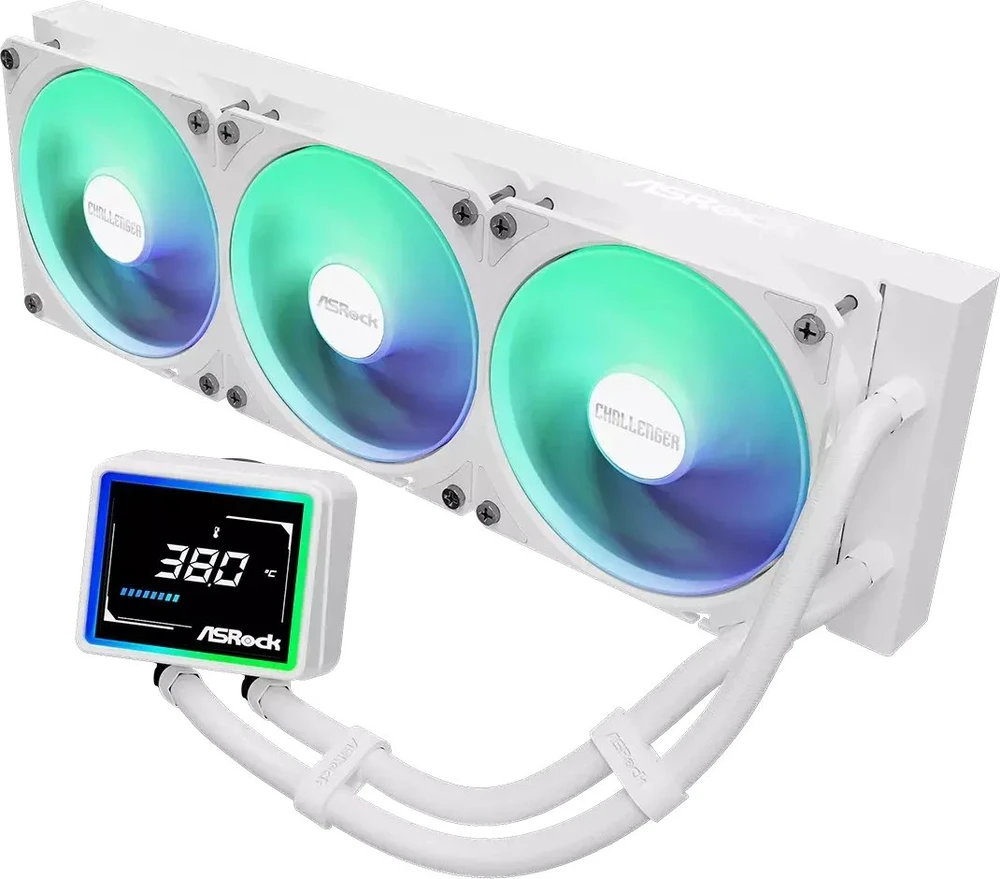 „Asrock Challenger Baltas 360 Digital Processor“ – universalus skysčio aušintuvas, 12 cm
