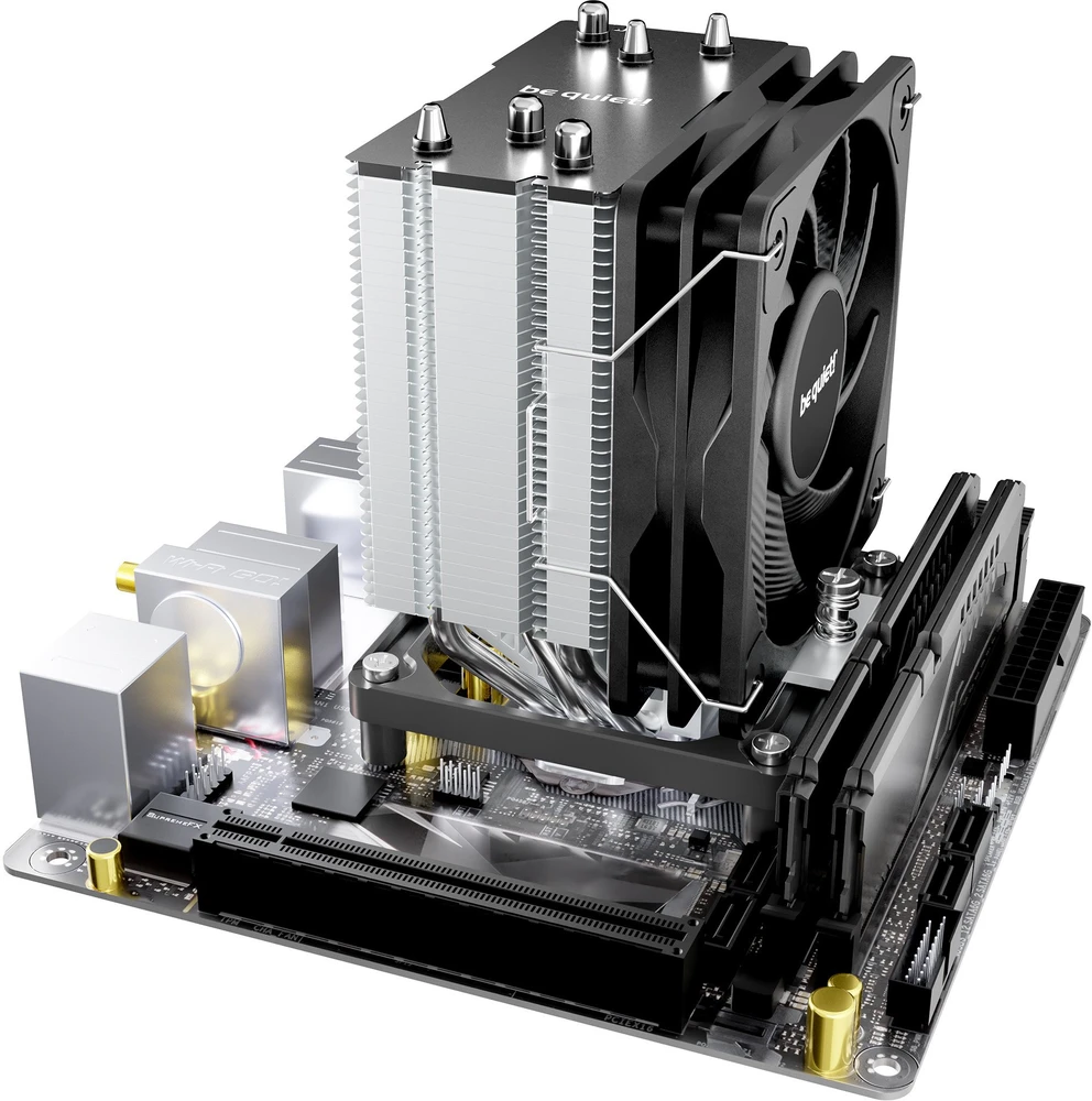 „Be Quiet! Pure Rock Slim 3“ procesoriaus aušintuvas, 130 W TDP, Ø 100 mm, juodas