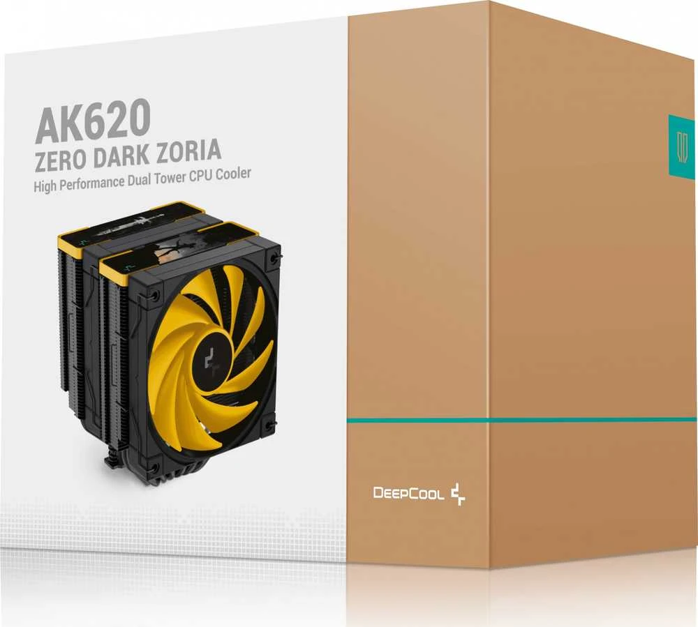 Deepcool AK620 Zoria aušintuvas su geltonais akcentais
