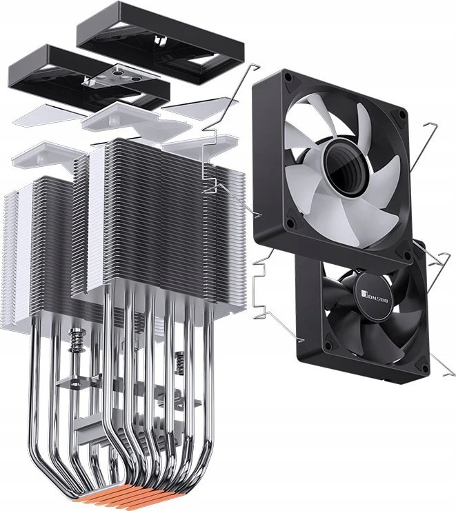 Jonsbo CR-1400 DV2 procesoriaus aušintuvas ARGB – 2 x 92mm, juodos spalvos