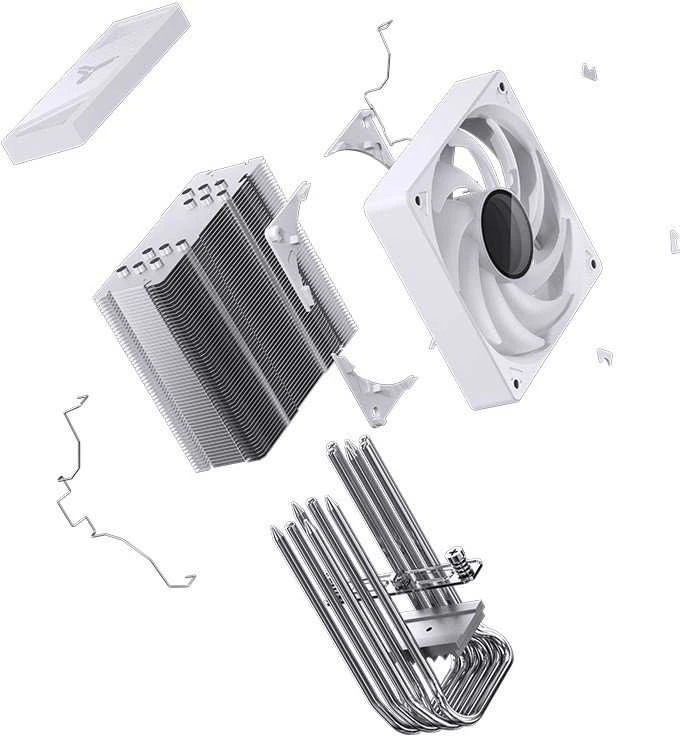 Jonsbo CR-1000 V2 PRO RGB procesoriaus aušintuvas, 120mm – baltos spalvos