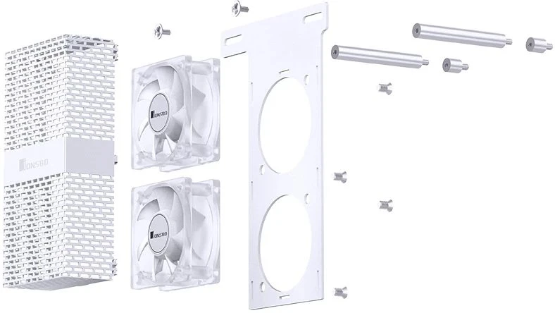 Jonsbo NF-2 RAM cooler, ARGB – baltos spalvos