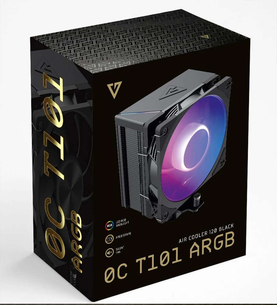 MODECOM Volcano 0C T101 ARGB Processor Oro vėsintuvas 12 cm Juodas