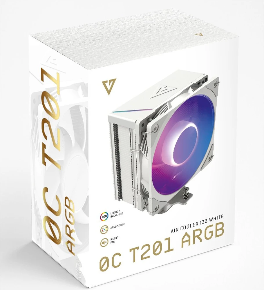 MODECOM Volcano 0C T201 ARGB Processor Oro vėsintuvas 12 cm Baltas