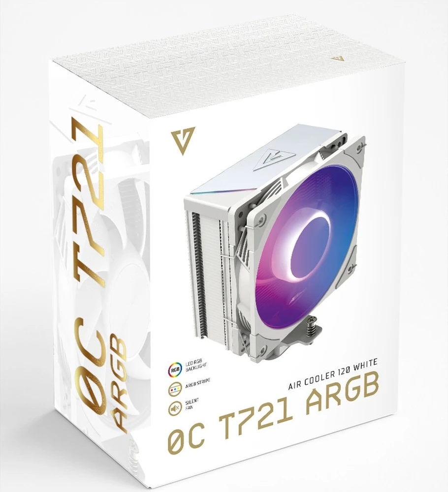 MODECOM Volcano 0C T721 ARGB Processor Oro vėsintuvas 12 cm Baltas