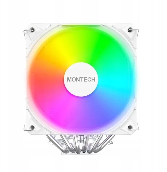 „Montech NX600 ARGB“ procesoriaus aušintuvas, dvigubas bokštas – 2x 120 mm, baltas