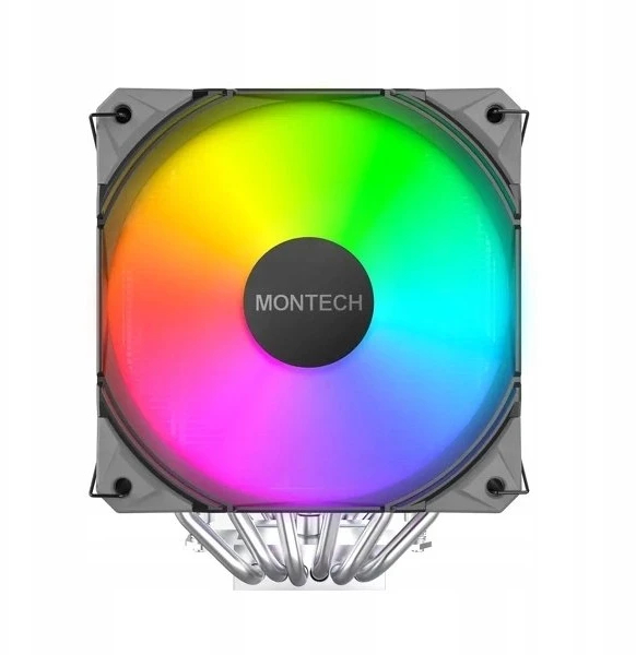 „Montech NX600 ARGB“ procesoriaus aušintuvas, dvigubas bokštas – 2x 120 mm, juodas