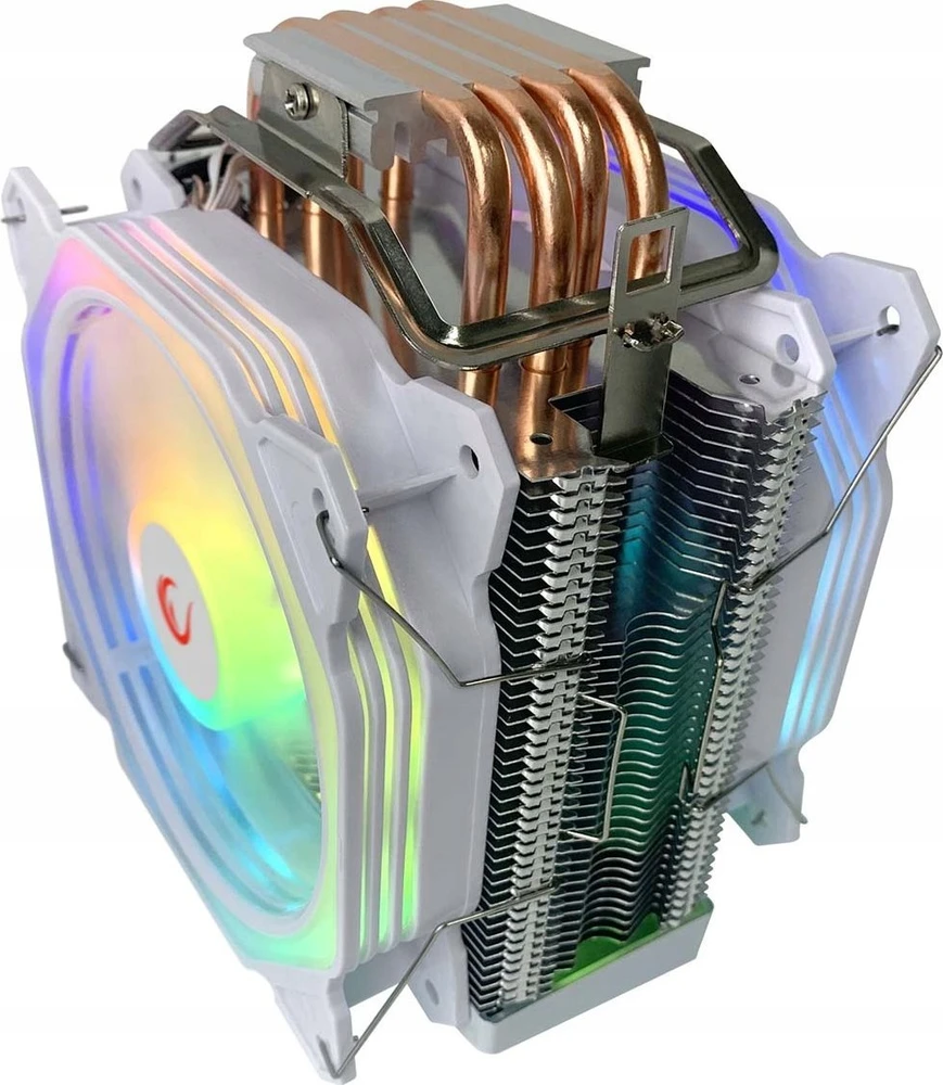 Rampage Octagon C60 CPU aušintuvas LGA 1700/AM5 1800RPM 2 ventiliatoriai 120mm ARGB Balta