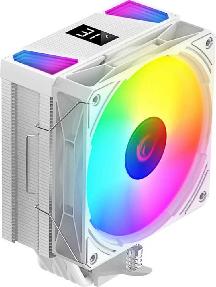 Rampage Octagon C70 CPU aušintuvas LGA1700/AM5 LCD Infinity Fan 120mm ARGB Balta