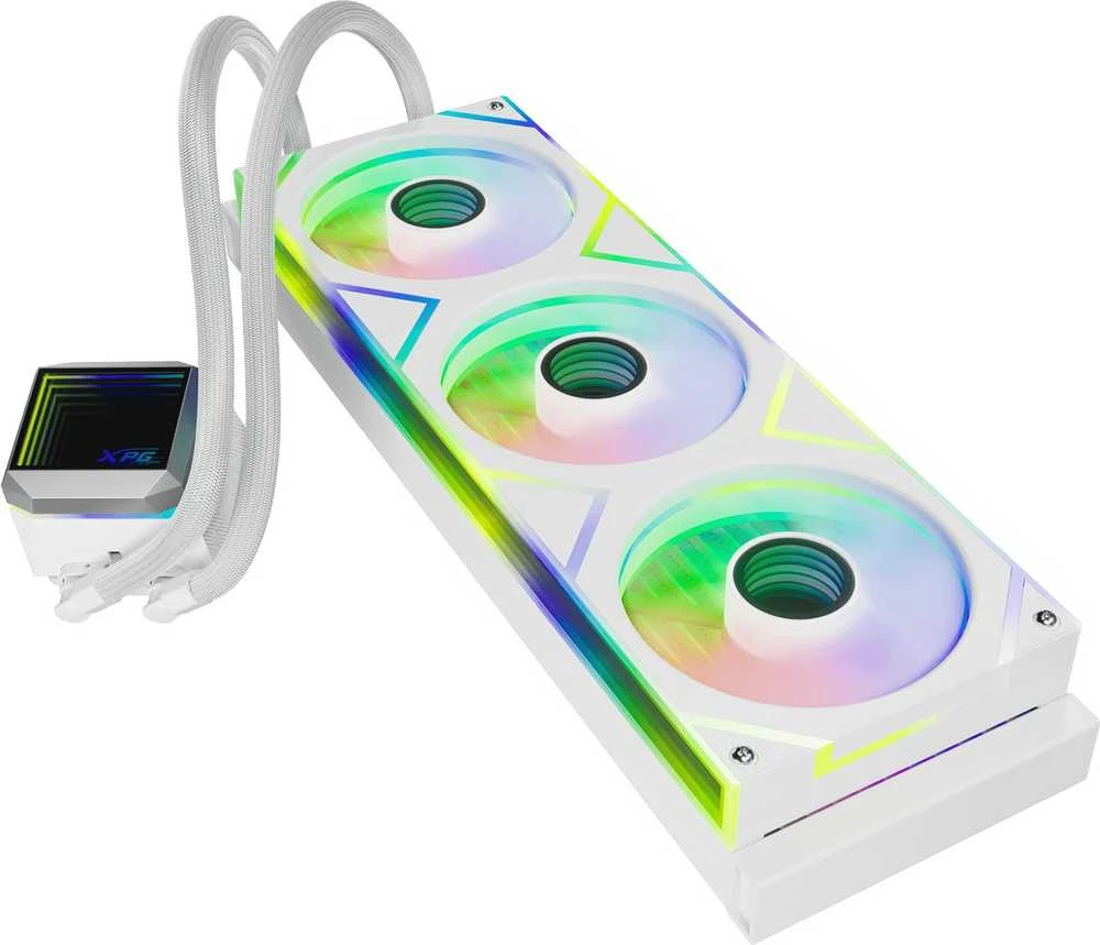XPG Levante II 360 baltas aušintuvas su RGB apšvietimu