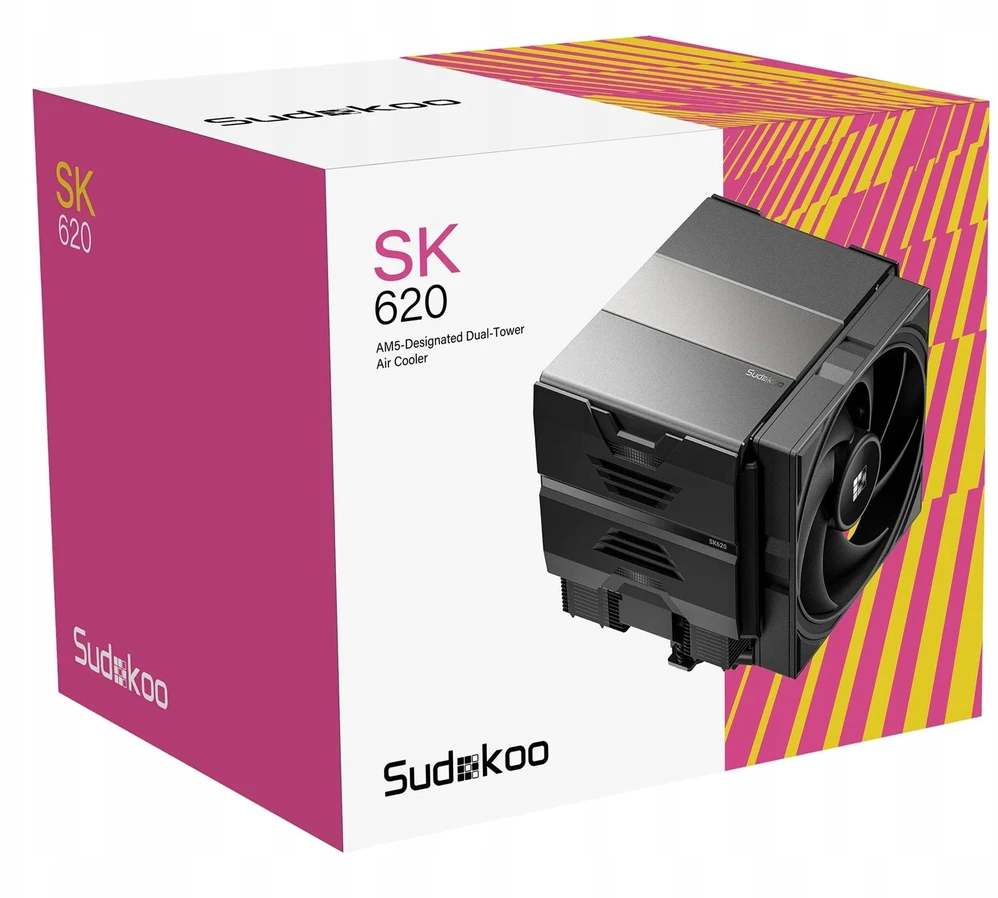 Sudokoo SK620 CPU-Kühler, Dual Tower – 2x 120mm, juodos spalvos