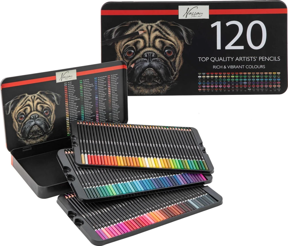 Craft Sensations Nassau - Spalvoti pieštukai, 120 vnt skardinėje dėžutėje - (K-AR0215/GE)