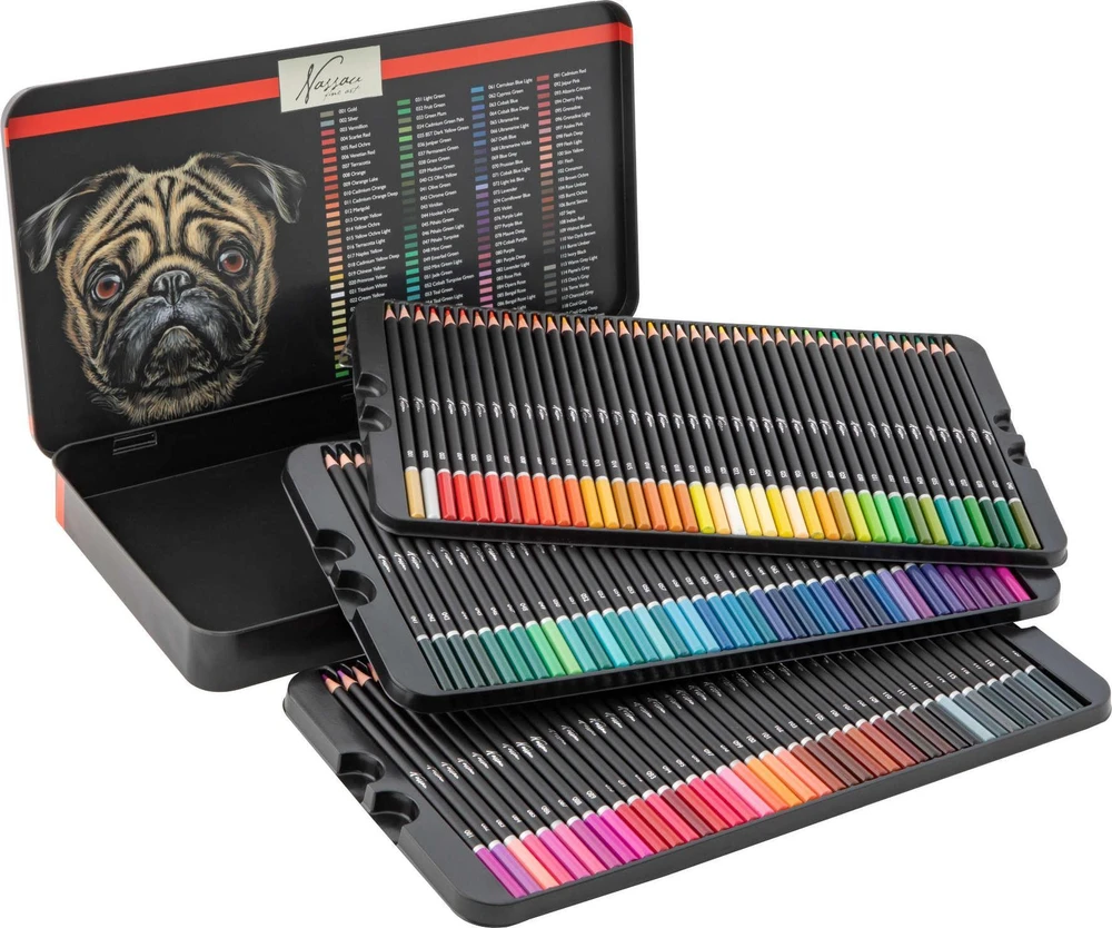 Craft Sensations Nassau - Spalvoti pieštukai, 120 vnt skardinėje dėžutėje - (K-AR0215/GE)