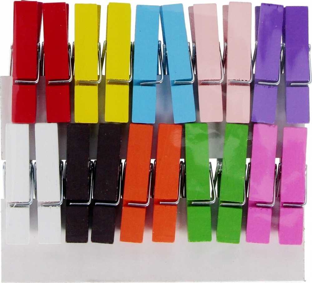 Dekoracija iš medžio CRAFT with FUN Wooden Clips, 35x10 mm, 20 vnt., įvairių sp.