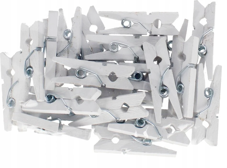Dekoracija iš medžio CRAFT with FUN Wooden Clips, 25x8 mm, 25 vnt., baltos sp.