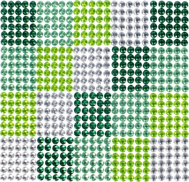 Dekoratyviniai krištoliniai karoliukai CRAFT with FUN Žalias, lipnūs, 10x10 mm, 600 vnt.