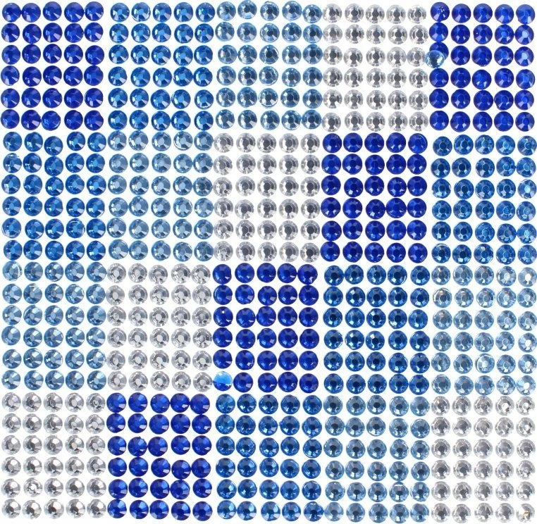 Mėlyna Dekoratyviniai krištoliniai karoliukai CRAFT with FUN Mėlyna, lipnūs, 10x10 mm, 600 vnt.