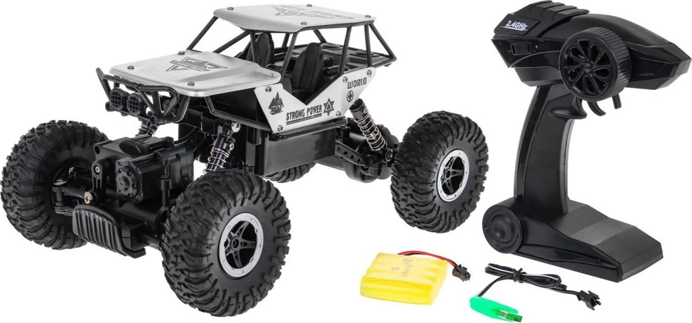 Ramiz Valdomas R/C Monster visureigis 1:18 sidabrinis