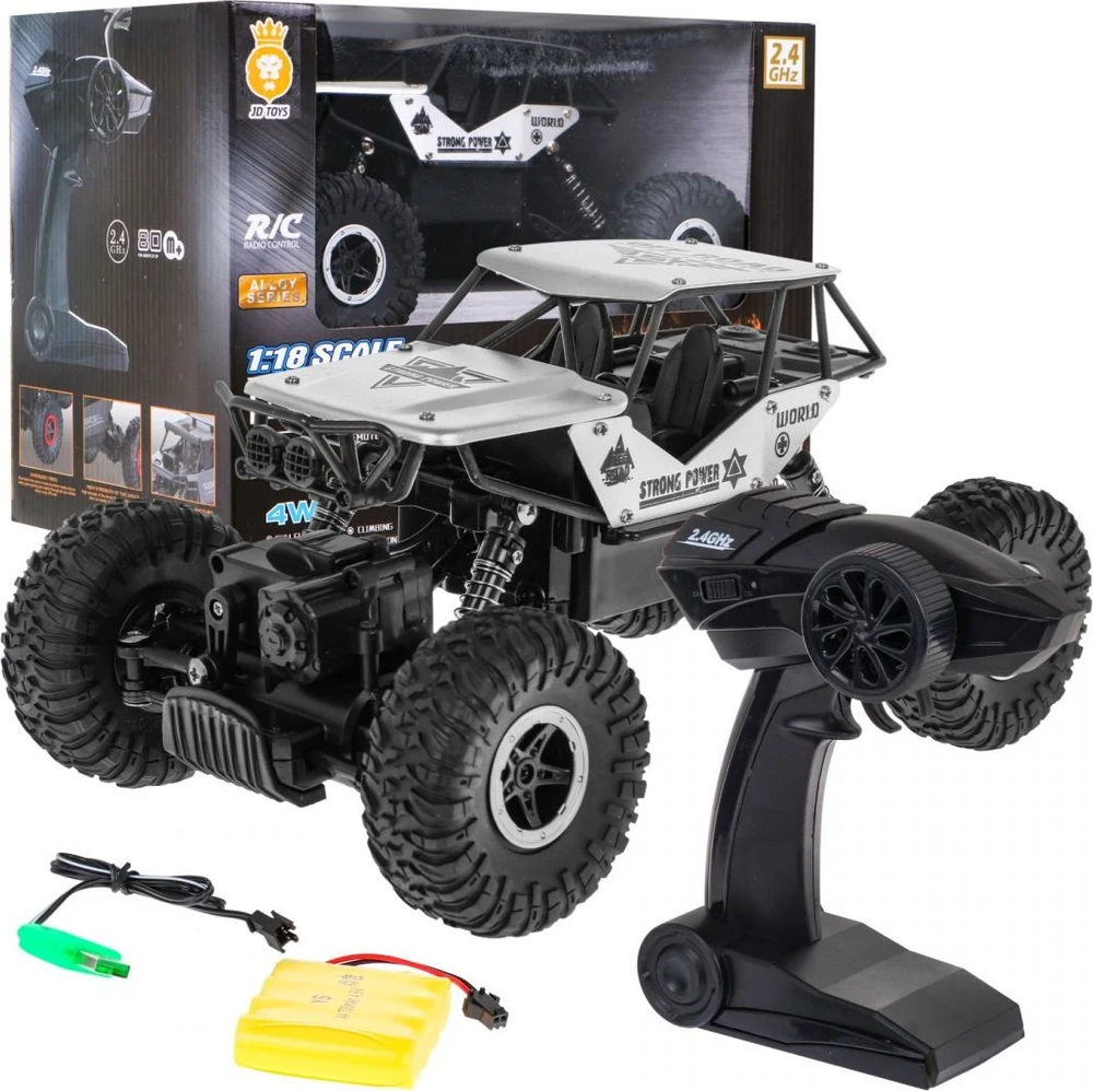 Ramiz Valdomas R/C Monster visureigis 1:18 sidabrinis