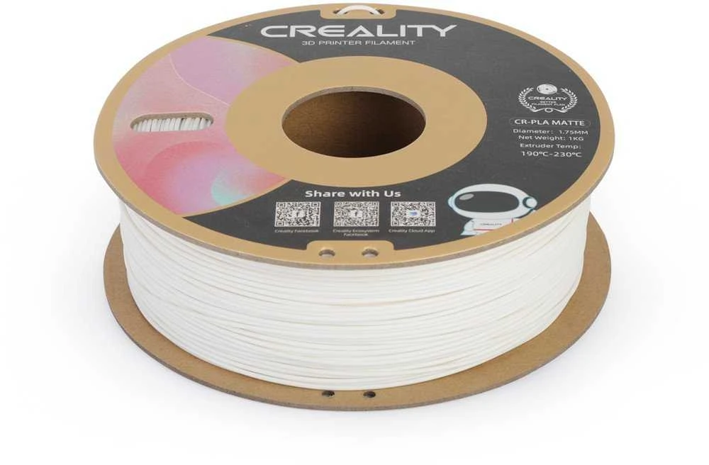Creality CR-PLA Matinis - 1,75mm - 1kg - Gipsinis Baltas