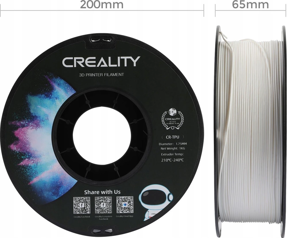 Creality CR-TPU - 1.75mm - 1kg - Baltas