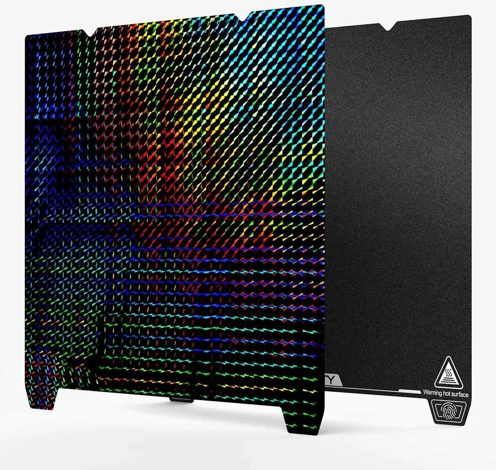 3D spausdinimo paviršius dvipusis PEI grubus + PET "phantom" 235x235 su įkirptėmis CREALITY