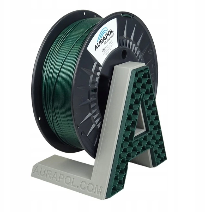 Creality AURAPOL PLA metalizuotas siūlas 1.75mm 1kg - Žalias
