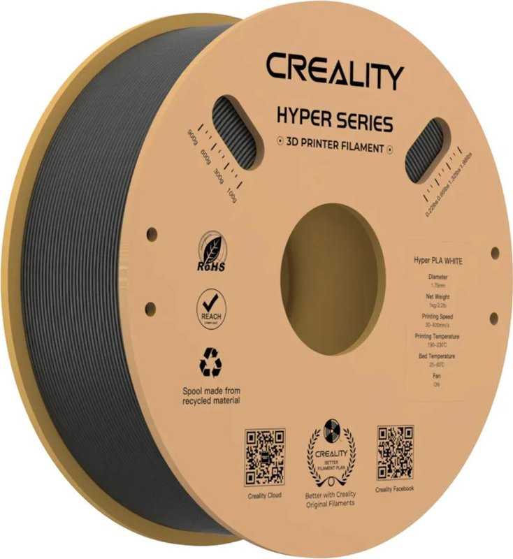 Creality Hyper PLA - 1.75mm - 1kg - Juodas