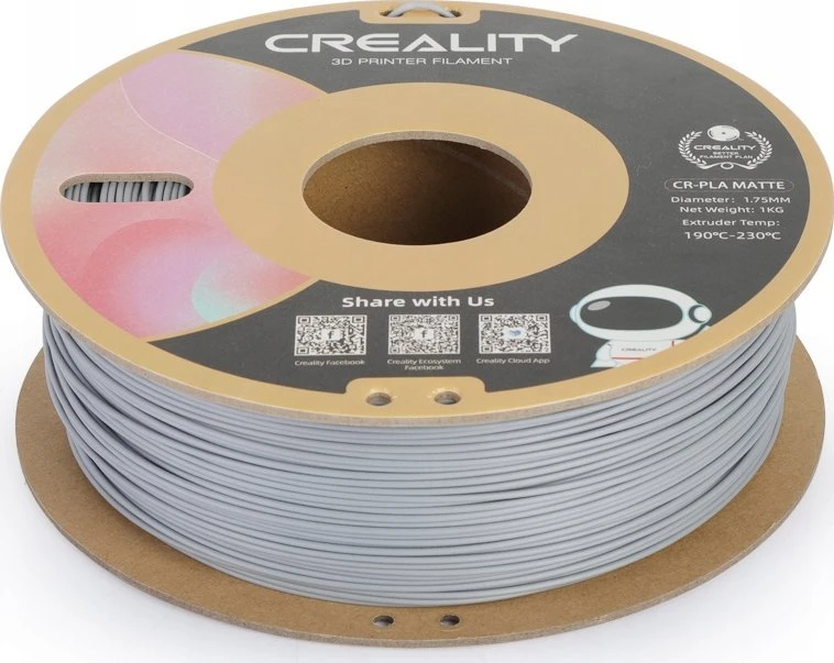 Creality CR-PLA siūlas 1.75 mm 1kg - pilkas
