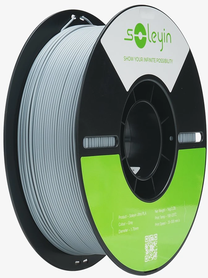 Filamentas Creality Soleyin Ultra PLA 1.75mm 1kg – pilkas