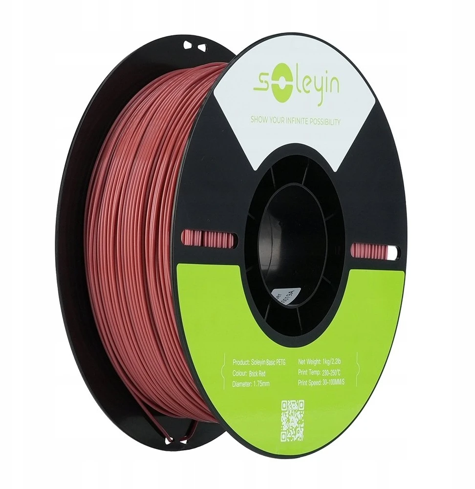 Gija Creality Soleyin Basic PETG 1.75mm 1kg – plytų raudonumo