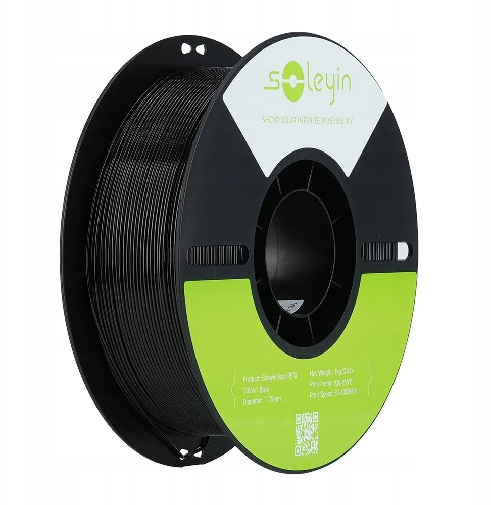 Gija Creality Soleyin Basic PETG 1.75mm 1kg – juoda