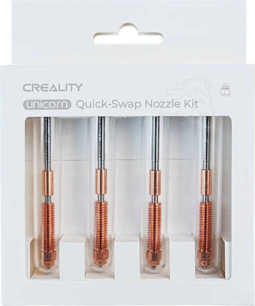 3D spausdintuvo purkštukų komplektas "Unicorn" 2x0.4mm 1x0.6mm 1x0.8mm skirti K1C / ENDER-3V3 / K1MAX su atnaujintu kaitikliu CREALITY
