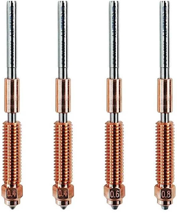 3D spausdintuvo purkštukų komplektas "Unicorn" 2x0.4mm 1x0.6mm 1x0.8mm skirti K1C / ENDER-3V3 / K1MAX su atnaujintu kaitikliu CREALITY