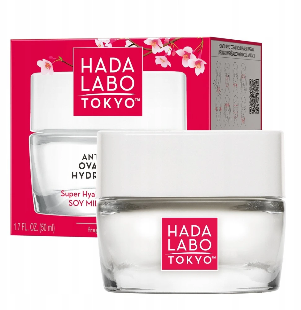 „Hada Labo Tokyo Oval V-Lift Hydro Hyaluronic Acid“ senėjimą stabdantis dienos ir nakties kreminis veidui, 50 ml