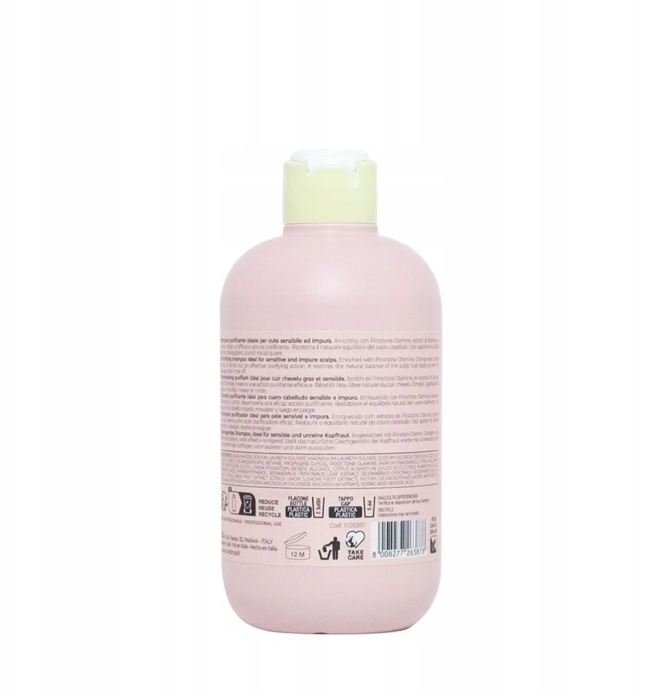 Inebrya Ice Kreminis Cleany Šampūnas plaukų šampūnas nuo pleiskanų, 300 ml