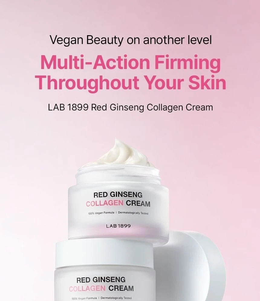 Lab 1899 Raudona Ginseng Collagen Improves skin elasticity Kreminis For Face, 50 ml